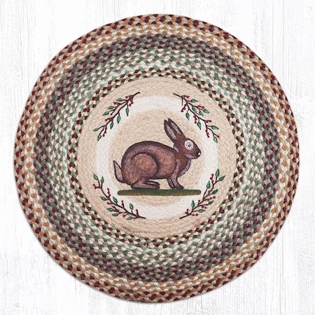 H2H 27 x 27 in. Jute Round Vintage Rabbit Patch H22548712